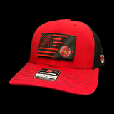 Richardson 112 Red 3D Fire Dept. Waving “Give Back” Trucker Hat