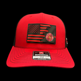 Richardson 112 Red 3D Fire Dept. Waving “Give Back” Trucker Hat