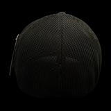 864 Yupoong Black Camo Fitted Trucker Hat