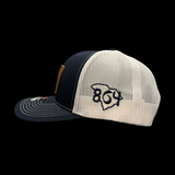 Richardson 864 Navy Genuine Leather Palmetto State Trucker Hat