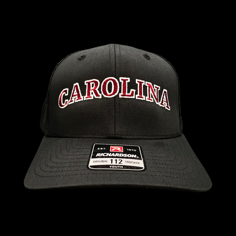 803 Richardson Carolina Black Youth Trucker hat