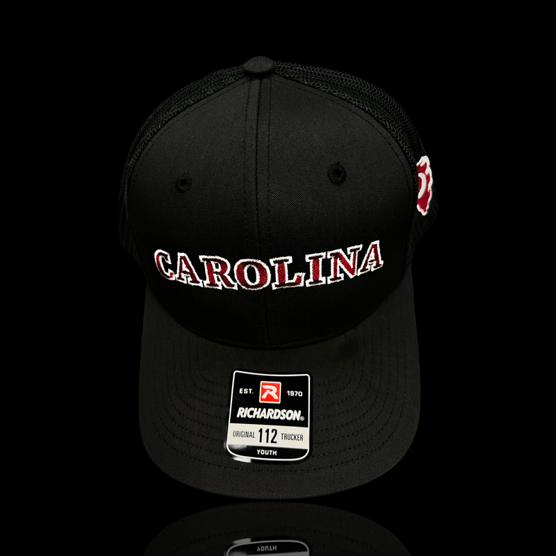 803 Richardson Carolina Black Youth Trucker hat
