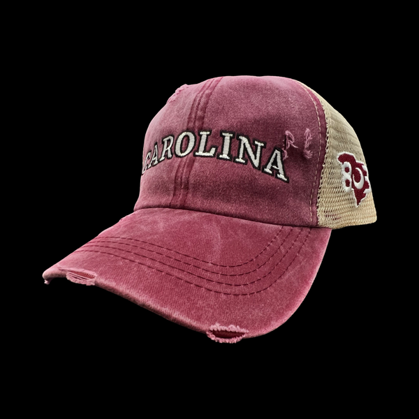 Carolina 803 Garnet Pony Tail Criss Cross Relaxed Trucker Hat
