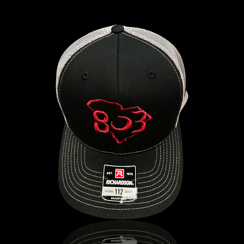803 Richardson Black Steel Carolina Trucker Hat