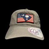 Infinity Waving SC Patriotic Washed Gray Ladies Concealed Ponytail Hat