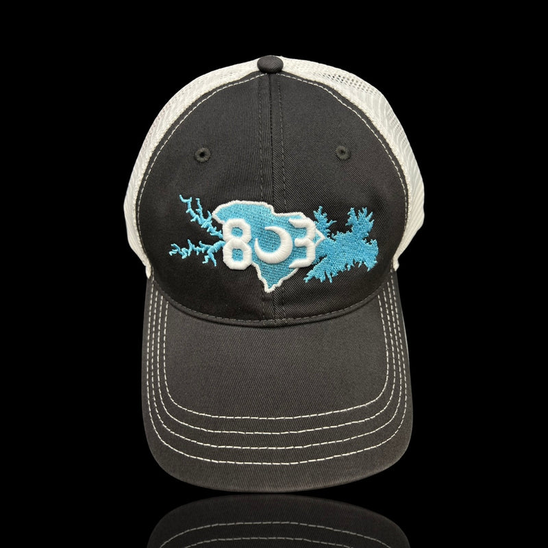 803 Richardson Lake Murray Life Charcoal White Adjustable Cleanup Hat
