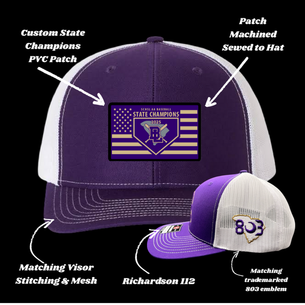 PRE-SALE STARTS JULY 11TH @ 10AM: Batesburg-Leesville Baseball 2025 State Champions Limited Edition Hat