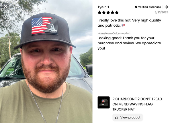Richardson 112 Don’t Tread On Me 3D Waving Flag Trucker Hat