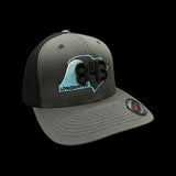 843 Lowcountry Flexfit Charcoal Black Fitted Trucker Hat