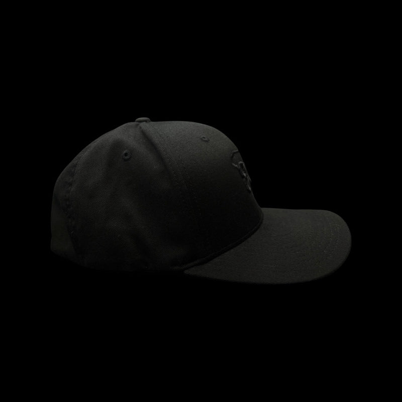 803 Flexfit XXL Black fitted cotton hat (2 logo colors)